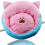 (Ear Pink Blue) Pet Kennel Round Super Soft Fluffy Comfortable Mat 1