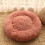 (Leather Pink) Pet Kennel Round Super Soft Fluffy Comfortable Mat 1