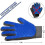 (Blue)1 Pair Pet Grooming Glove,efficient Pet Hair Remover Mitt 3