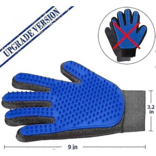 (Blue)1 Pair Pet Grooming Glove,efficient Pet Hair Remover Mitt 2