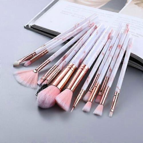 (Pink) 15Pcs Makeup Brushes Tool Set Make Up Brush
