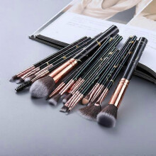 (Black) 15Pcs Makeup Brushes Tool Set Make Up Brush