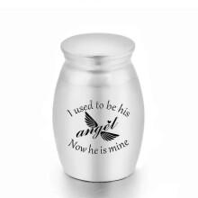 (S, Angel) Aluminum Alloy Memorial Pet Coffin Urn - Small Souvenir Urn