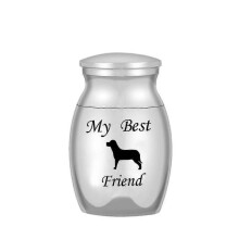 (S, Dog Friend) Aluminum Alloy Memorial Pet Coffin Urn - Small Souvenir Urn