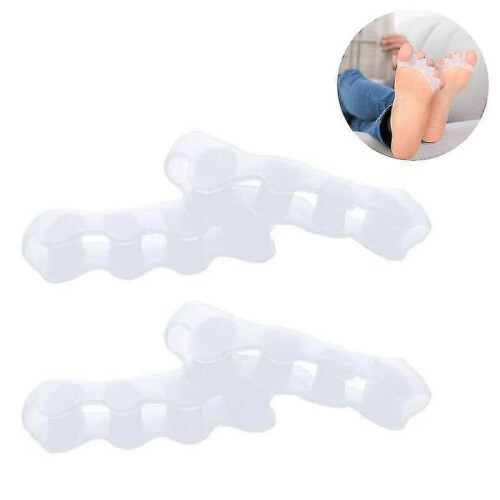 (White) 4 Pcs Toe Separators Toe Straightener Universal SIZE,COLOR 1