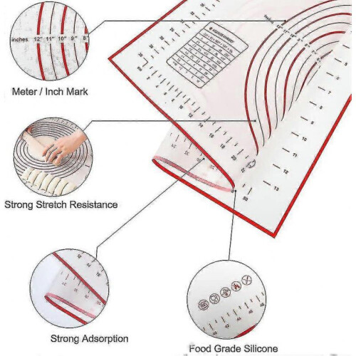 Non-stick Baking Pastry Mat Non-slip Kneading Board Mat, Bpa Free 2