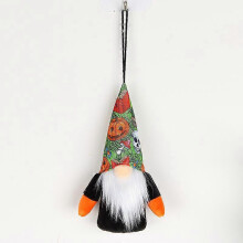 (black) Halloween pumpkin dwarf doll shopping mall ornaments luminous faceless old man holiday decoration pendant