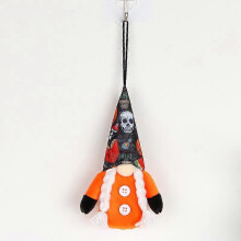 (orange) Halloween pumpkin dwarf doll shopping mall ornaments luminous faceless old man holiday decoration pendant