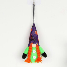 (green) Halloween pumpkin dwarf doll shopping mall ornaments luminous faceless old man holiday decoration pendant