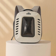 (Yellow and Grey) Pet Cat Carrier Backpack Breathable Cat Travel Outdoor Shoulder Bag For Small Dogs Cats Portable Packaging Foldable Pet Supplies