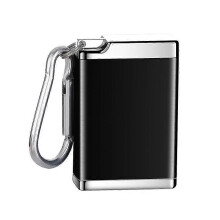 (As show, One size) (Black)Portable Ashtray, Pocket Ashtray for Cigarettes - Mini Smell Proof Metal Travel Ashtrays with Lid and Key Ring