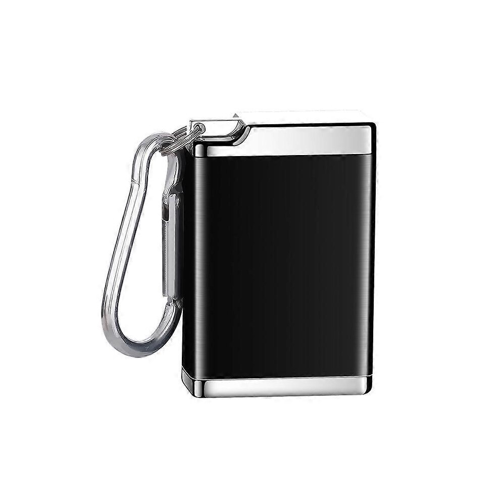 Black (As Show, One Size) (Black)Portable Ashtray, Pocket Ashtray For Cigarettes - Mini Smell Proof Metal Travel Ashtrays With Lid And Key Ring