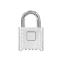 (As show, One size) (Silver) Code Padlock, 1 PC 4 Digit Combination Padlock Locker Code Lock Outdoor Waterproof Zinc Alloy, 8mm Diameter 270g Heavy Duty Padlock Lock for