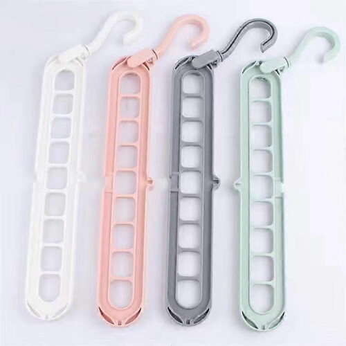 (As show, One size) 4 pcs Magic Clothes Hanger,Premium Quality Foldable Clothes Hanger,Multi-Function Space Saving Hangers,for Storing and Drying Clothes