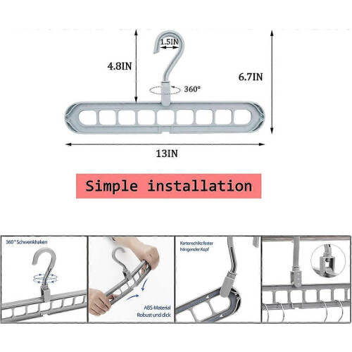 (As show, One size) 4 pcs Magic Clothes Hanger,Premium Quality Foldable Clothes Hanger,Multi-Function Space Saving Hangers,for Storing and Drying Clothes 2