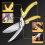 (As show, One size) YellowDetachable Poultry Scissors, Shark Tooth Kitchen Scissors, Multi-Function Professional Kitchen Scissors for Cutting Bones, Meat, Poultry, Vegeta 2