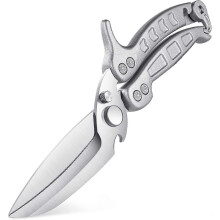 (As show, One size) SilverDetachable Poultry Scissors, Shark Tooth Kitchen Scissors, Multi-Function Professional Kitchen Scissors for Cutting Bones, Meat, Poultry, Vegeta