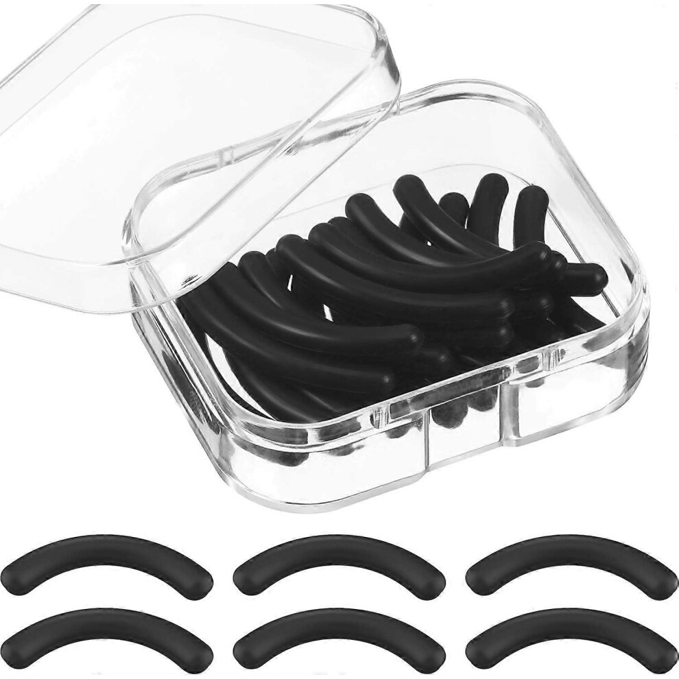 Black (As Show, One Size) (24 Pieces, )Eyelash Curler Eyelash Refill Replacement Curlers Universal Eyelash Curler Rubber Curler Refill With Transparent