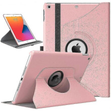 Case for New Ipad Pro12.9 2018, 360 Degree Rotation Protective Cover, Leather Cover Rotatable Stand Magnetic for Auto Sleep / Wake (rose Gold)