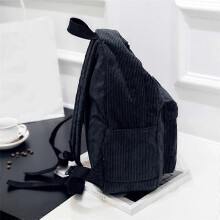 (Black) Style Soft Fabric Backpack Female Corduroy Design School Backpack For Teenage Girls Striped Backpack Women Velvet Screen