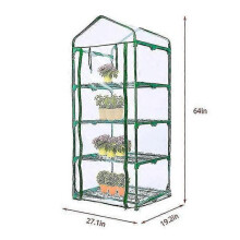 4 Layer Roller Door Greenhouse Replacement Cover 27 X 19 X 64 Inch Clear PVC