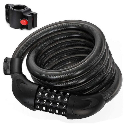 Cable lock bike with 5 digits
