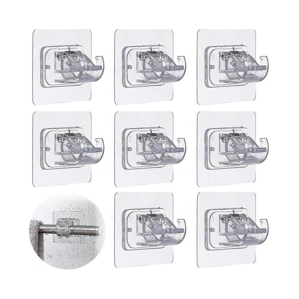 8 Pcs Adhesive Curtain Rod Holder Hooks