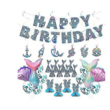 New Mermaid Balloon Set Birthday Theme Party Decoration Background Arr