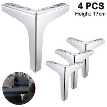 (17cm, Silver) 4pack Metal Furniture Sofa Legs, Diy Furniture Feet Replacement
