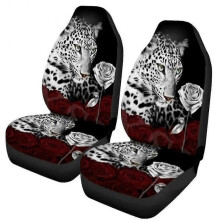 (Leopard) 2pcs Car Front Seat Covers, Breathable Car Seat Protective Cover For Men