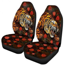 (Tiger) 2pcs Car Front Seat Covers, Breathable Car Seat Protective Cover For Men