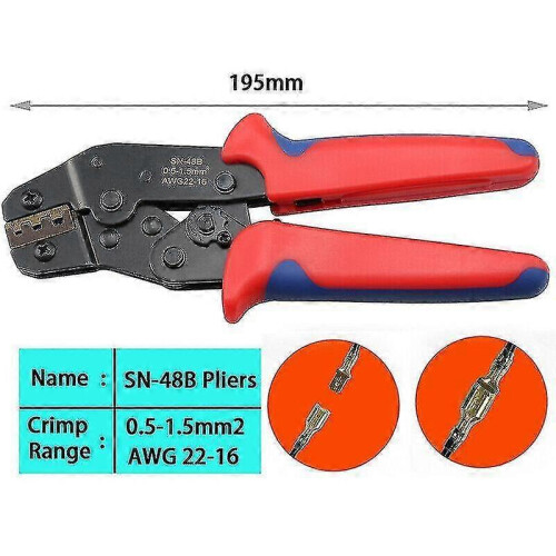 Sn-48b Ratcheting Crimping Tool Wire Crimper Plier Terminal Wire Connectors New 2