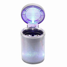 Portable Led Car Ashtray with Flip Lid, Travel Cigarette Holder
