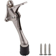1pcs Hands- Kick Door Stop, Satin Nickel (silver)