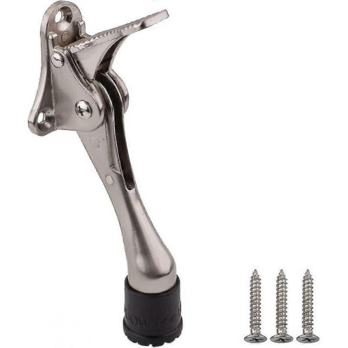 1pcs Hands- Kick Door Stop, Satin Nickel (silver)