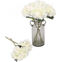6 Pieces Silk Hydrangea Artificial Flowers Realistic Hydrangea Flowers Bouque(white)