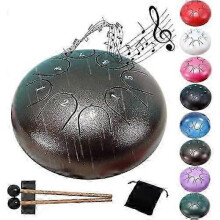 (brown)Rain Drum For Garden, 8 Notes, 6 Inch Rain Drum, Drum For Outdoor Rain, Steel Tongue Drum Rain Play, Waterproof,rain Drum For Outdoor Use
