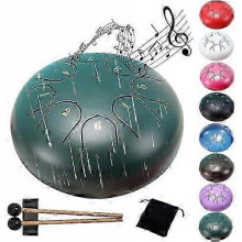 (Green)Rain Drum For Garden, 8 Notes, 6 Inch Rain Drum, Drum For Outdoor Rain, Steel Tongue Drum Rain Play, Waterproof,rain Drum For Outdoor Use