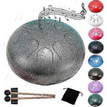 (silver)Rain Drum For Garden, 8 Notes, 6 Inch Rain Drum, Drum For Outdoor Rain, Steel Tongue Drum Rain Play, Waterproof,rain Drum For Outdoor Use