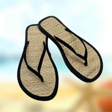 (37,Black)Hot Women Flat Slippers Comfortable Non-slip Sandals Silent Bamboo Rattan Flip Flop Beach Seaside Slippers