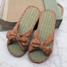 (38,Brown)Hot Women Flat Slippers Comfortable Non-slip Sandals Silent Bamboo Rattan Flip Flop Beach Seaside Slippers