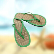 (41,Green)Hot Women Flat Slippers Comfortable Non-slip Sandals Silent Bamboo Rattan Flip Flop Beach Seaside Slippers