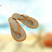(38,Orange)Hot Women Flat Slippers Comfortable Non-slip Sandals Silent Bamboo Rattan Flip Flop Beach Seaside Slippers