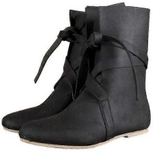 (38, Black) Men's Medieval Boots Renaissance Cosplay Shoes Viking Leather Boots Pirate Tied Shoes