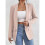 (L,apricot)Women's Lapel Pockets Blazer Suit Long Sleeve Work Office Jacket 1