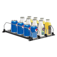 (38cm, 5pcs) Refrigerator-automatic Pusher Glide Soda Can Organizer Plastic Large Capacity Black Creative Home Storage Fridge-holds