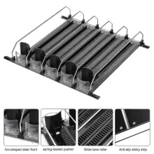 (31cm, 6pcs) Refrigerator-automatic Pusher Glide Soda Can Organizer Plastic Large Capacity Black Creative Home Storage Fridge-holds