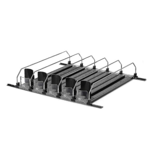 (38cm, 5pcs) Refrigerator-automatic Pusher Glide Soda Can Organizer Plastic Large Capacity Black Creative Home Storage Fridge-holds 1