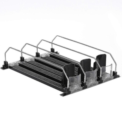 (38cm, 3pcs) Refrigerator-automatic Pusher Glide Soda Can Organizer Plastic Large Capacity Black Creative Home Storage Fridge-holds 1