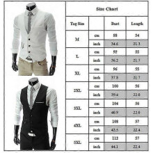 (M, Grey) Men Suit Vest Waistcoat Slim Fit Single Breasted Gilet